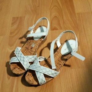 American Eagle girls cork sole heeled sandals